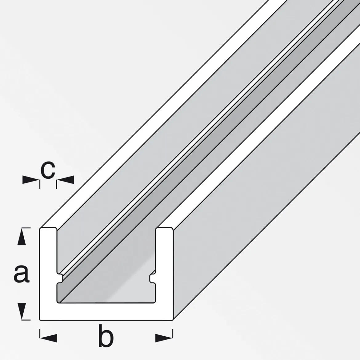 MyTool U-Profil 10 x 19,5 x 1,5 mm 1m silber