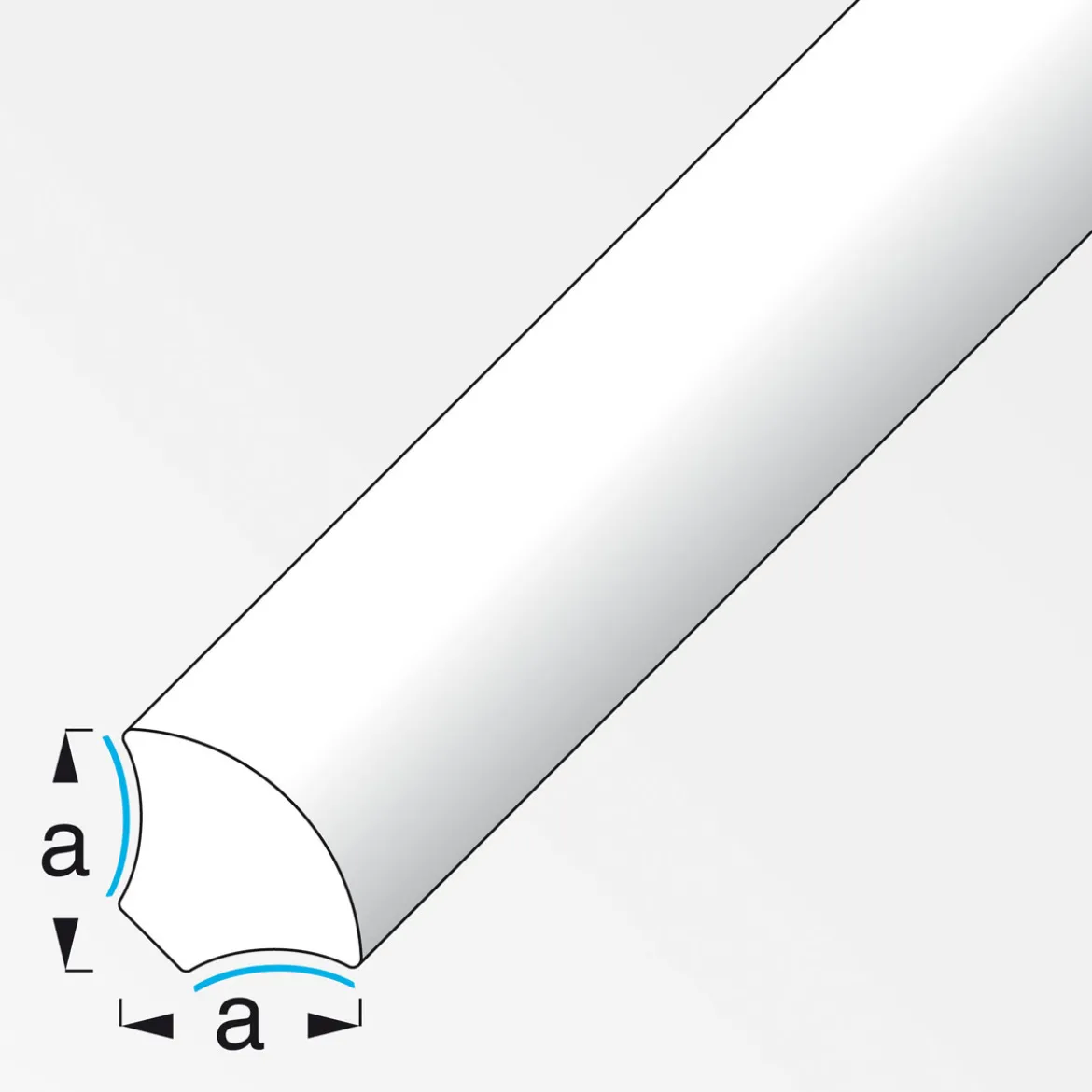 MyTool Viertelkreis-Eckleiste selbstklebend 14 mm 1m weiß