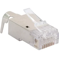 Netzwerkstecker 8-8- 4 Stueck CAT 6a/CAT7 silber/grau