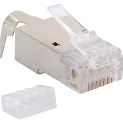 Netzwerkstecker 8-8- 4 Stueck CAT 6a/CAT7 silber/grau