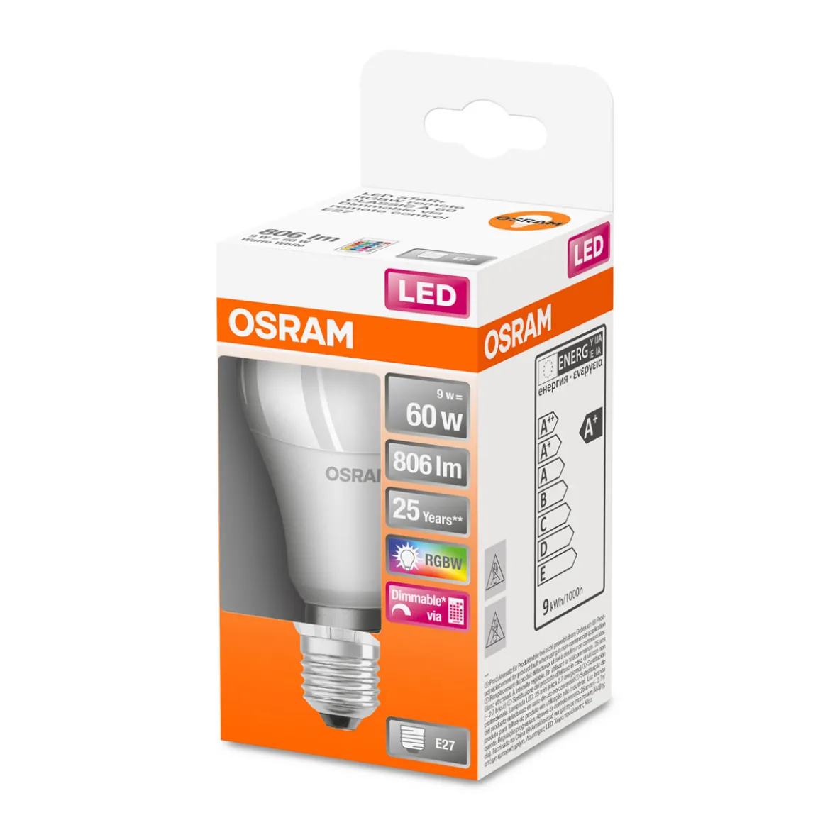 Osram LED-Leuchtmittel dimmbar E27 60W multicolor