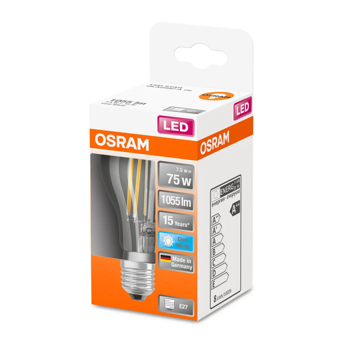 Osram LED-Leuchtmittel E27 75W klar