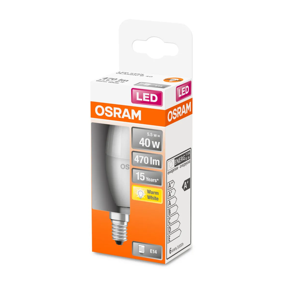 Osram LED-Leuchtmittel E14 warmweiß 40W matt A+