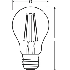 Osram LED-Leuchtmittel-Set Base Classic A 7W klar 3 Stück