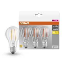Osram LED-Leuchtmittel-Set Base Classic A 7W klar 3 Stück