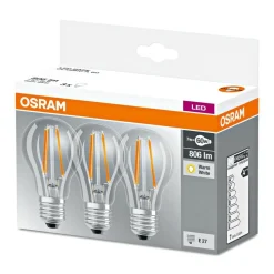 Osram LED-Leuchtmittel-Set Base Classic A 7W klar 3 Stück