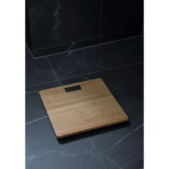 Personenwaage Bambus LCD 30x30 cm braun