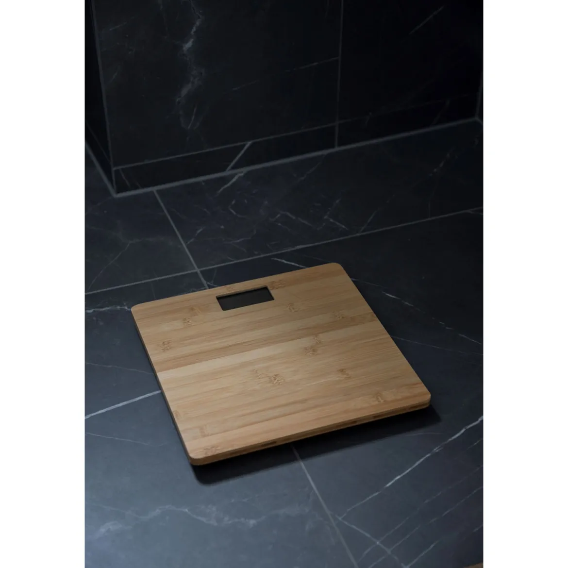 Personenwaage Bambus LCD 30x30 cm braun