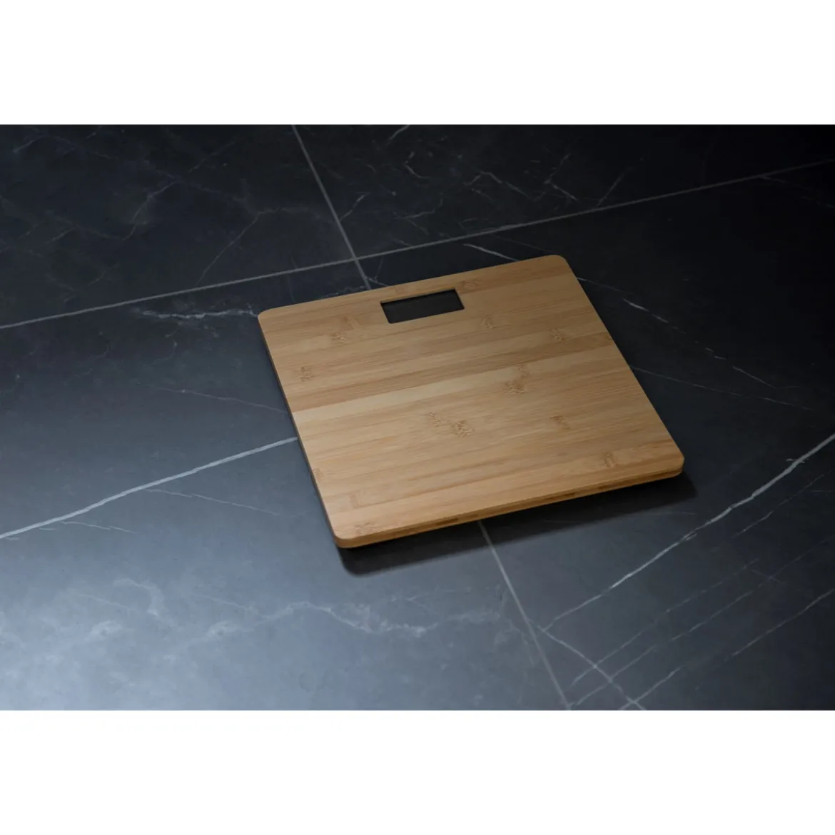 Personenwaage Bambus LCD 30x30 cm braun