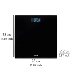 Personenwaage LED 28x28cm, schwarz