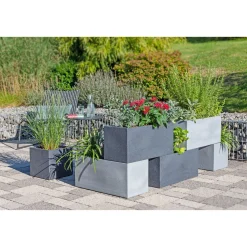 Pflanzgefaess C-Cube Stony black 80/240Long