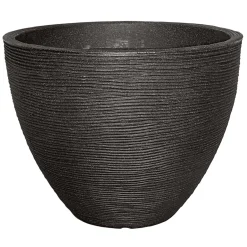 Pflanzgefäß Rillenoptik 31 x 40 cm anthrazit