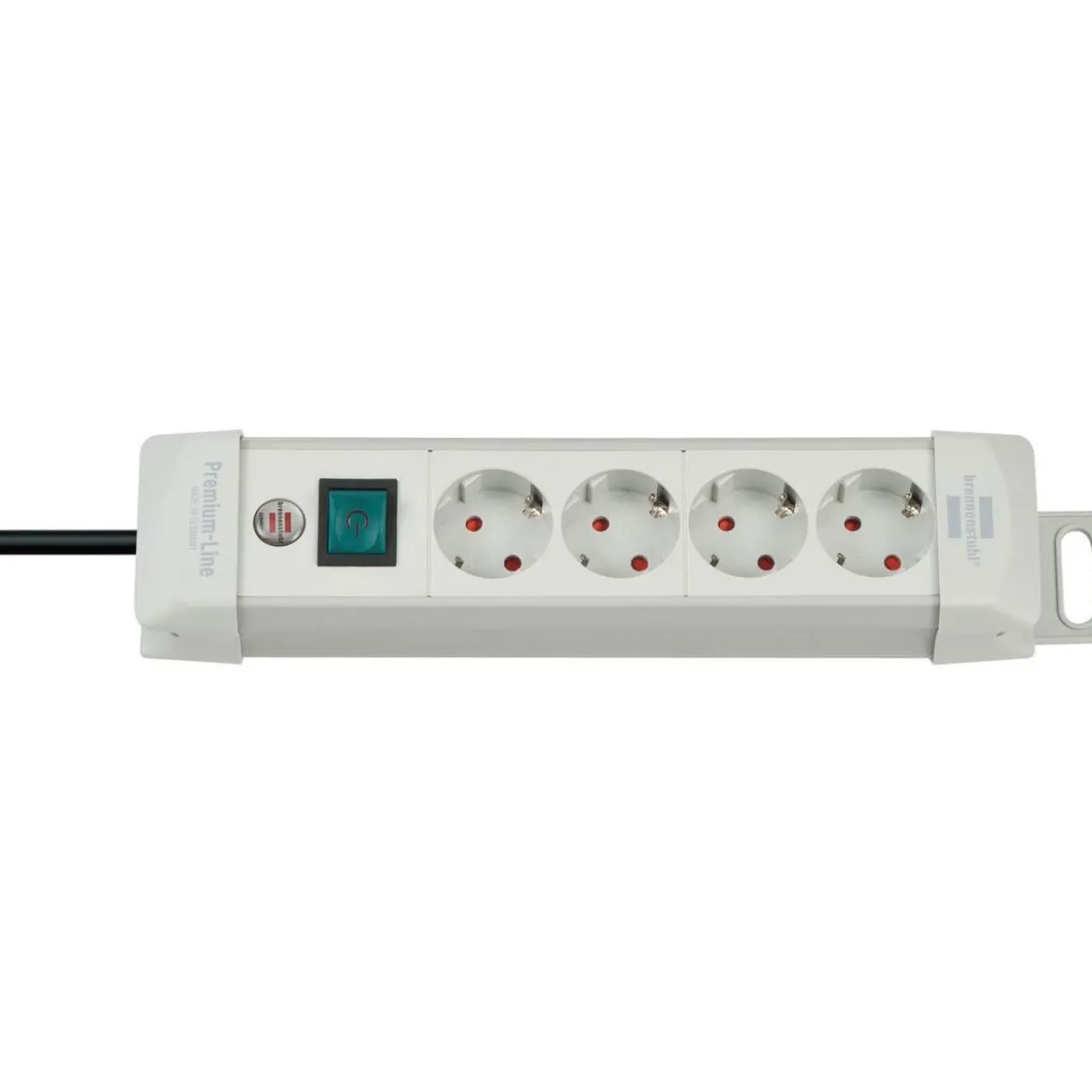 Premium-Line 4fach ligrau DE1,8m H05VV-F3G1,5 mit Schalter