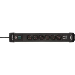 Premium Line 6fach mit USB schwarz 3 mH05VV-F 3G1,5