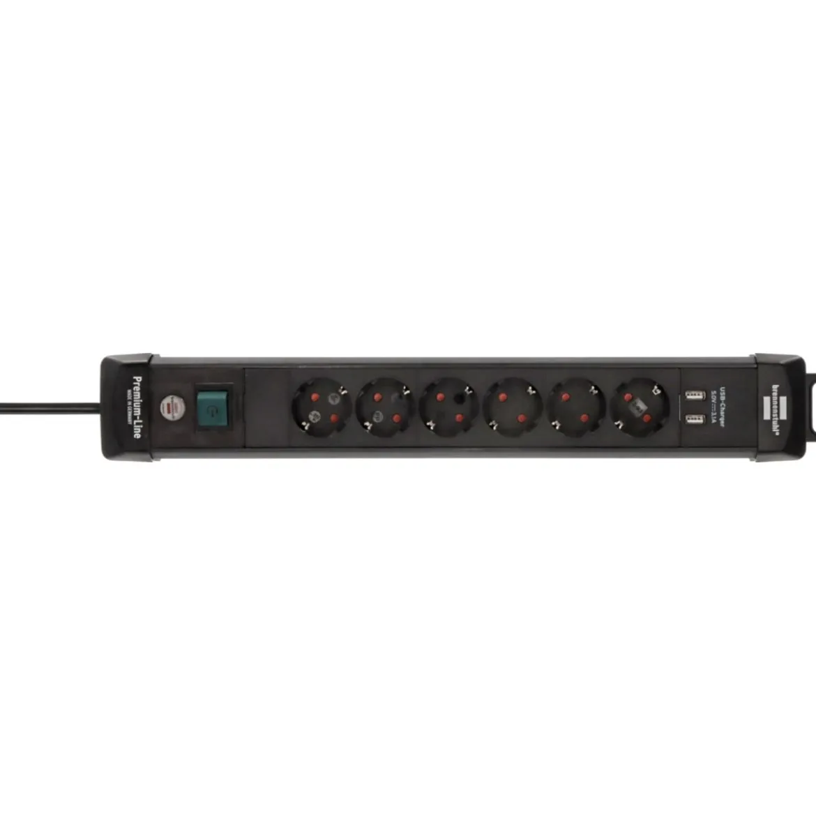 Premium Line 6fach mit USB schwarz 3 mH05VV-F 3G1,5