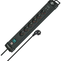 Premium Line 6fach mit USB schwarz 3 mH05VV-F 3G1,5