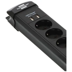 Premium Line 6fach mit USB schwarz 3 mH05VV-F 3G1,5