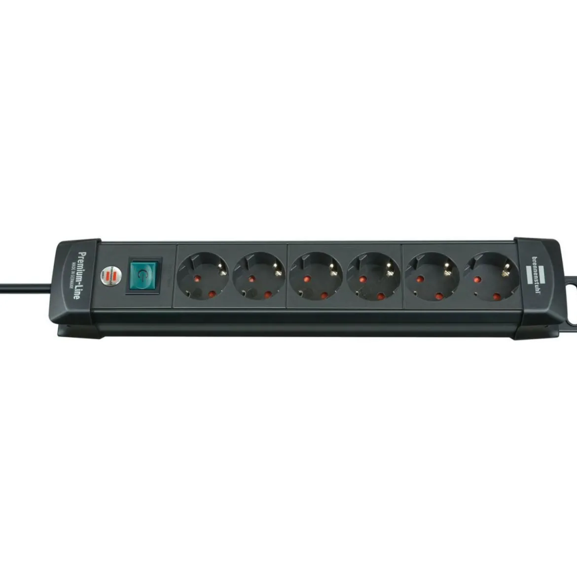Premium-Line 6fach schwarz DE3m H05VV-F3G1,5 mit Schalter