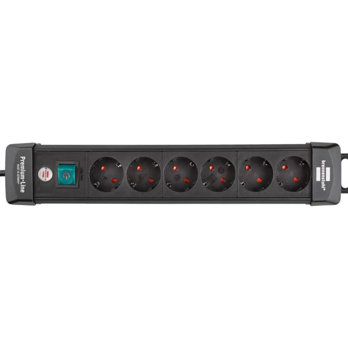 Premium-Line 6fach schwarz DE3m H05VV-F3G1,5 mit Schalter