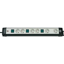 Premium-Line 6fach sw/ligrau DE3m H05VV-F3G1,5 je 2fach schaltbar