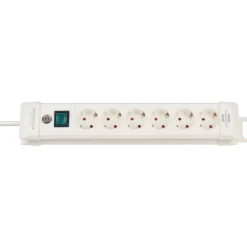 Premium-Line 6fach weiss DE3m H05VV-F3G1,5 mit Schalter