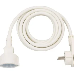 Qualitaets-Verlaengerungskabel mitFlachstecker 3m H05VV-F3G1,5 weiss
