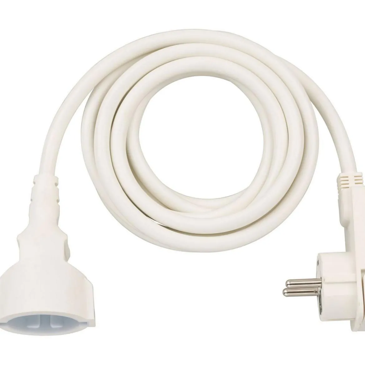 Qualitaets-Verlaengerungskabel mitFlachstecker 3m H05VV-F3G1,5 weiss