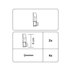 Raffhaken Sina 4 cm Edelstahl-Optik