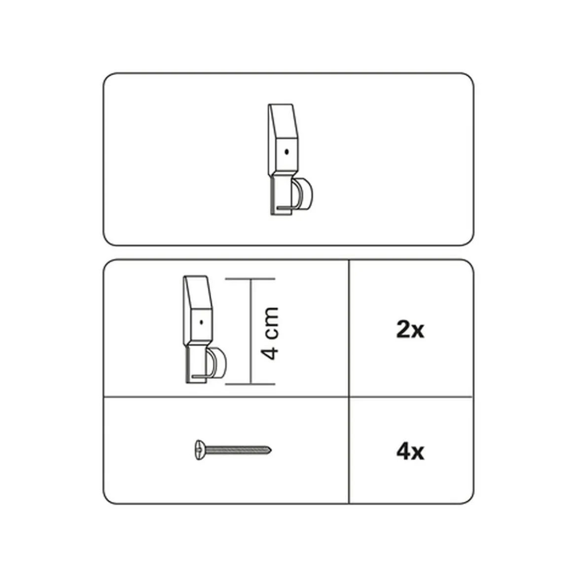 Raffhaken Sina 4 cm Edelstahl-Optik