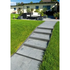 Rasenbord 6x25x100cm anthrazit einseitiggefast