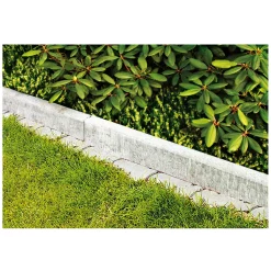 Rasenkante mit Nut und Feder5x15x100 cm, grau