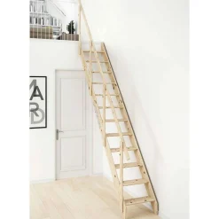 Raumspartreppe Kiel Fichte, 12 Stufeninkl. Gelaender GH bis 283,5 cm