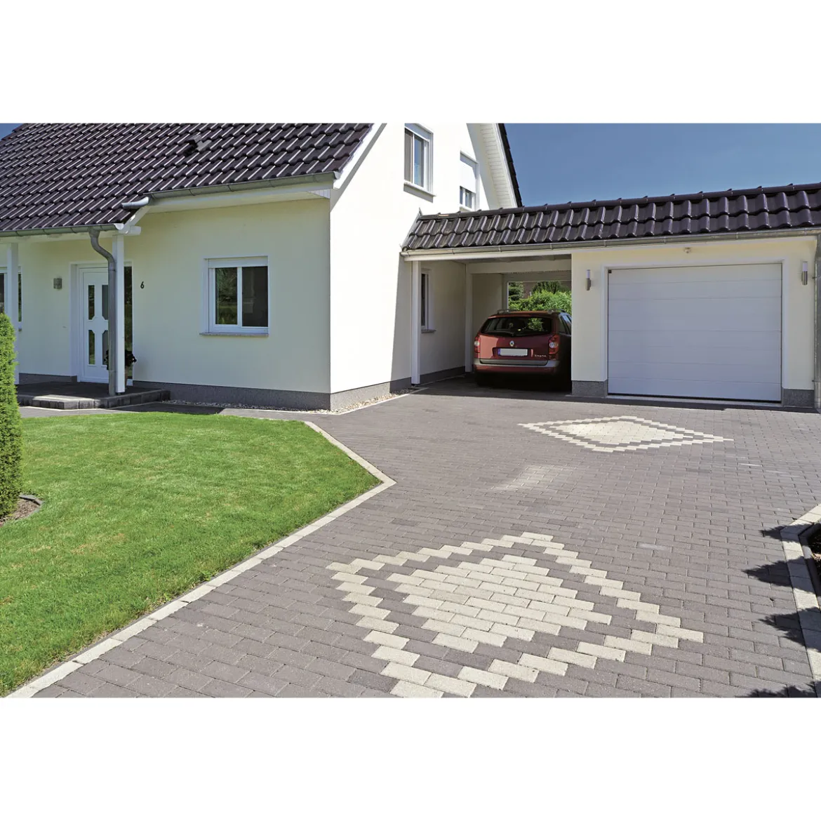 Rechteckpflaster mit Fase, grau10x20x8 cm, 50 Stk./qm
