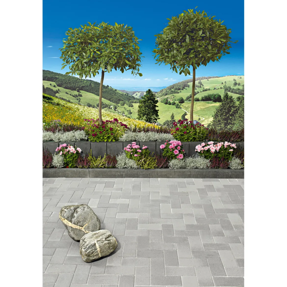 Rechteckpflaster mit Fase, grau10x20x8 cm, 50 Stk./qm