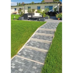 Rechteckpflaster 20x10 cm, 6 cm starkGrau-Anthrazit-Melange, 50St/qm incl. 2