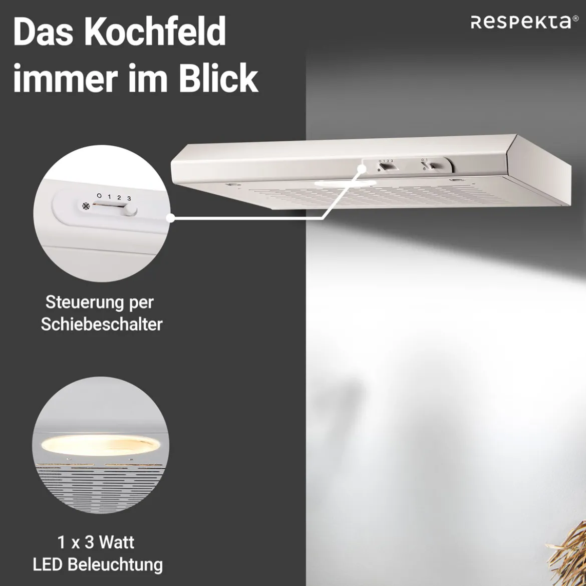 respekta Dunstabzugshaube DH620WL weiss