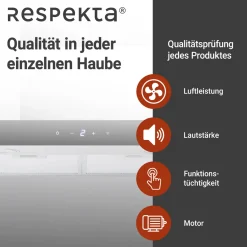 respekta Haube Edelstahl 60cm EEK A++9 Leistungsstufen LED-Beleuchtung