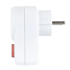REV Ritter Steckdosenadapter mit Schalter 1fach Schutzkontakt weiß