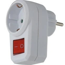 REV Ritter Steckdosenadapter mit Schalter 1fach Schutzkontakt weiß
