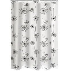 RidderDuschvorhang Moonflower Folie 180 x 200 cm schwarz