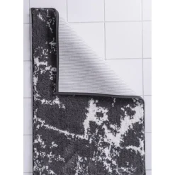 RidderTeppich Marmor 55 x 50 cm grau-weiß Polyester-Microfaser
