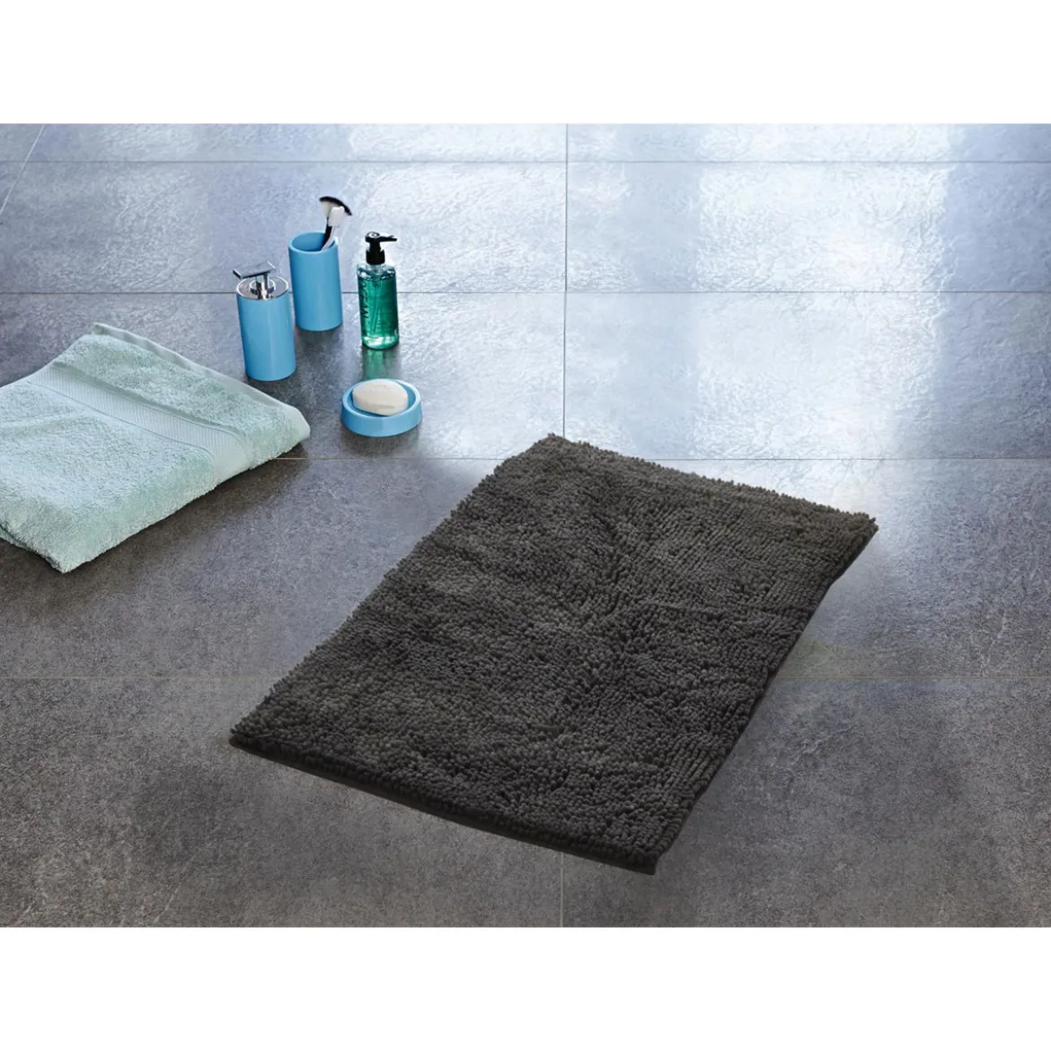 RidderTeppich Soft 55 x 85 cm anthrazit Polyester-Microfaser