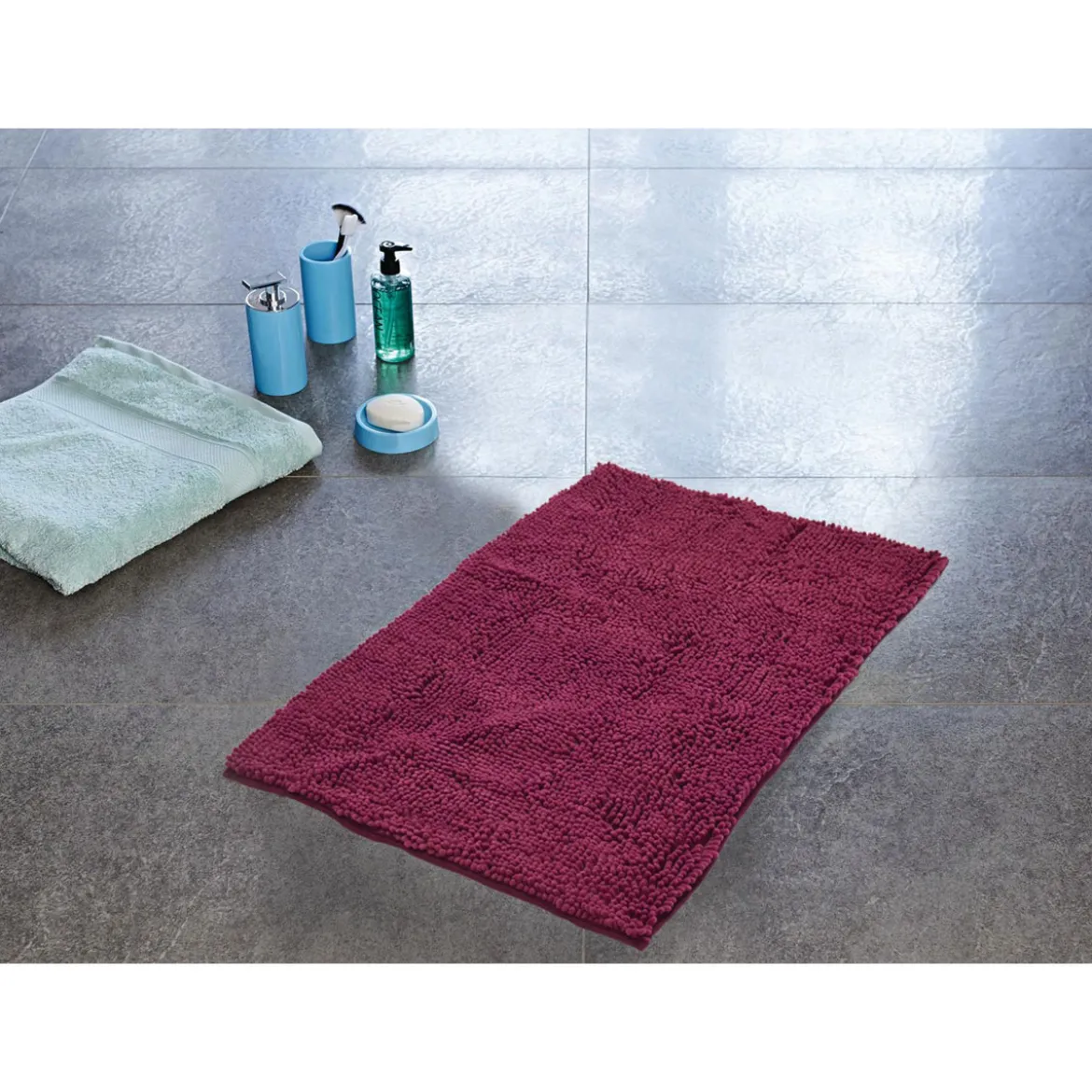 RidderTeppich Soft 55 x 85 cm beere Polyester-Microfaser