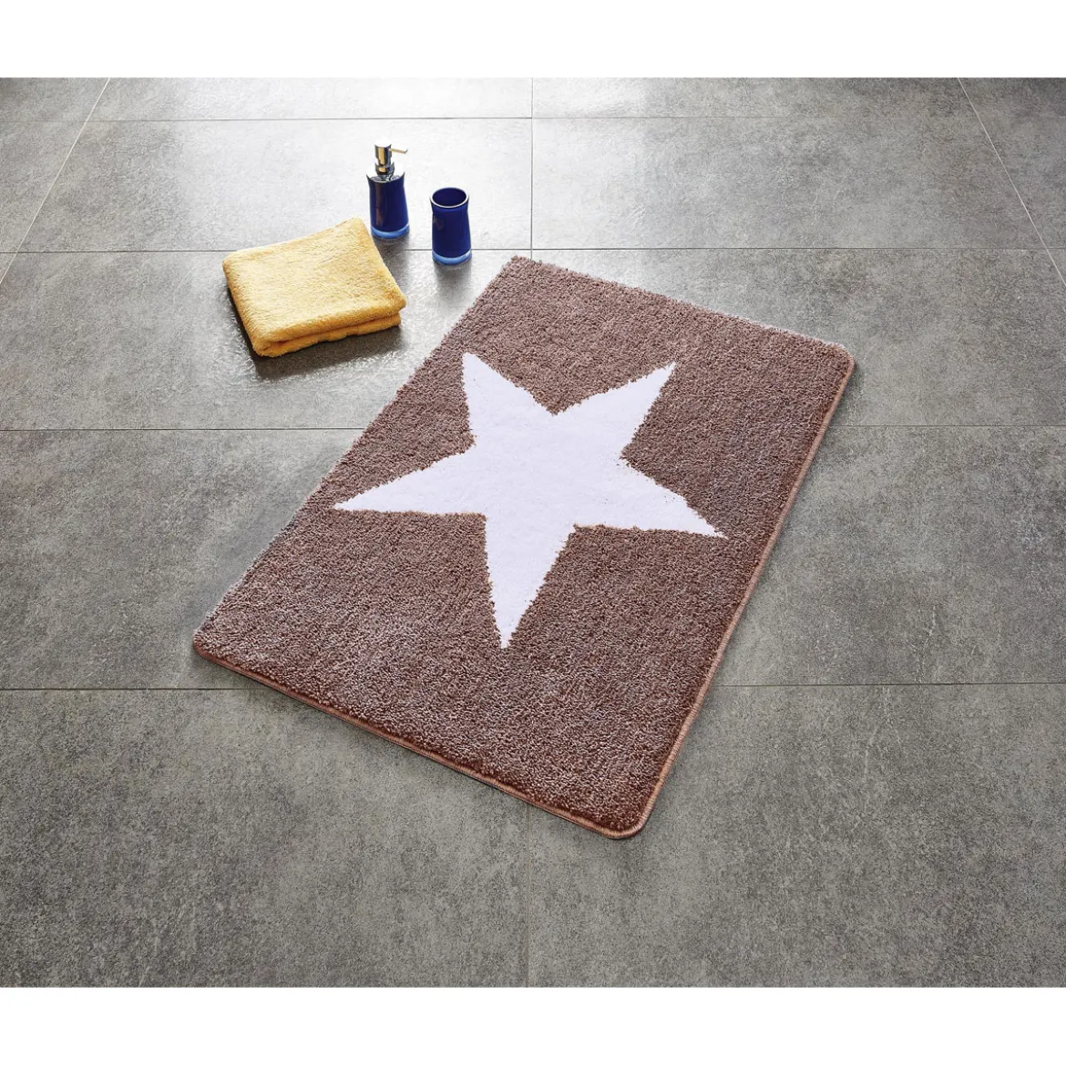 RidderTeppich Star 60 x 90 cm weiß-beige Polyester-Microfaser