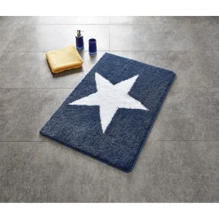 RidderTeppich Star 60 x 90 cm blau-weiß Polyester-Microfaser