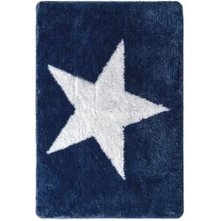 RidderTeppich Star 60 x 90 cm blau-weiß Polyester-Microfaser