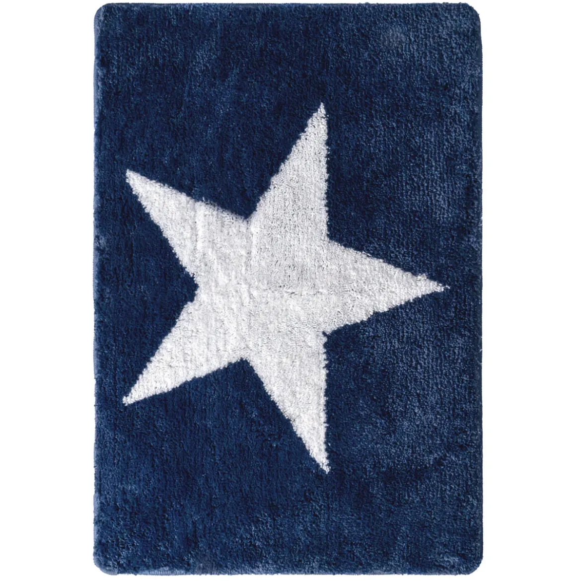 RidderTeppich Star 60 x 90 cm blau-weiß Polyester-Microfaser