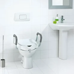 RidderWC-Erhöhung 10 cm mit Griffen und Deckel weiß