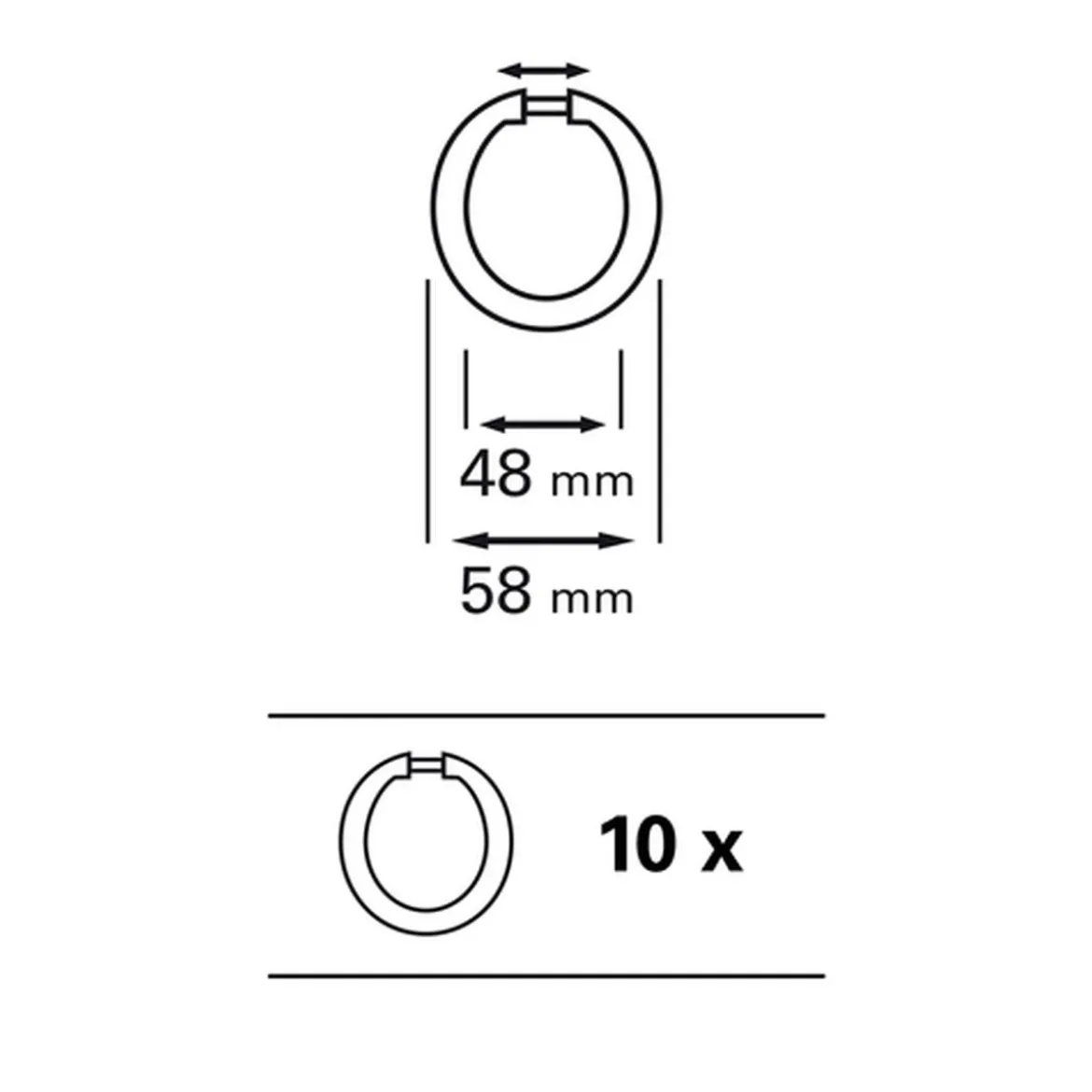 Ringe f. Spannstange 5,8/4,8 transparent