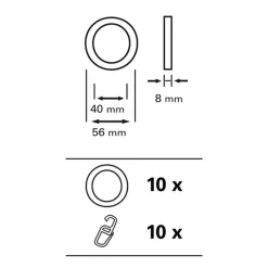 Ringe Kunststoff m. Haken Bifo 28mm weiß